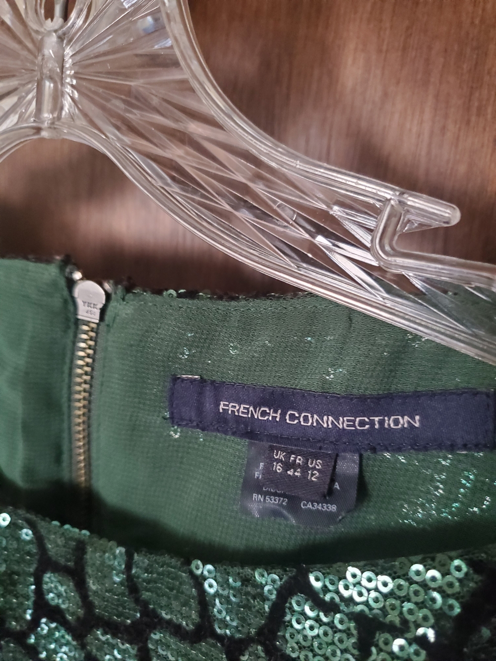 French Connection Green Sequin Fit&Flair Dress